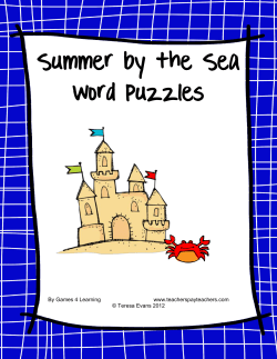Summer by the Sea Word Puzzles