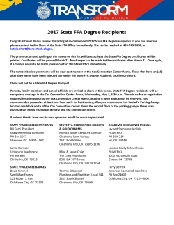 2017 State FFA Degree Recipients