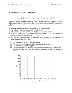 Acid-Base Titration Problem