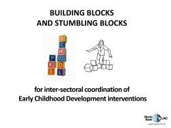 Building and Stumbling blocks for intersectoral coordination of ECD