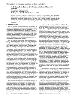 Stimulation of chemical reactions by laser radiation`)