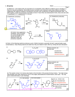 Name Page 1 I. (30 points) (b) Each of the following reactions