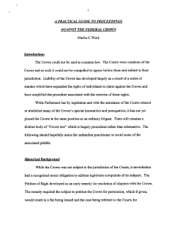 a practical guide to proceedings against the federal crown