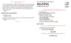 Matins / Vespers for Lent - Good Shepherd Lutheran Church