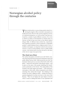 Norwegian alcohol policy through the centuries