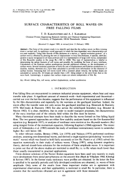SURFACE CHARACTERISTICS OF ROLL WAVES ON FREE