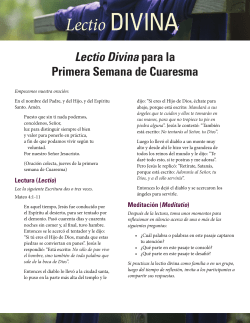 Lectio Divina para la Primera Semana de Cuaresma