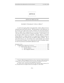 Advocacy Revalued - Penn Law