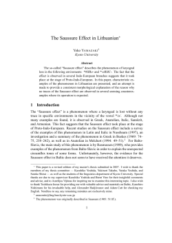 The Saussure Effect in Lithuanian