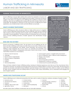 Labor and Sex Trafficking - Minnesota Department of Health