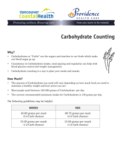 Carbohydrate Counting - Vancouver Coastal Health
