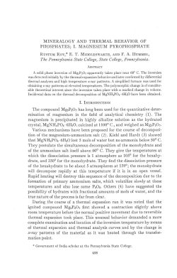 MINERALOGY AND THERMAL BEHAVIOR OF PHOSPHATES