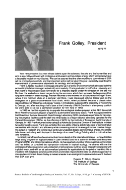 Presidential bio - Ecological Society of America