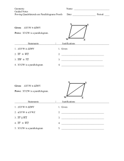 Guided Notes Proving Quadrilaterals are Parallelograms Proofs Date