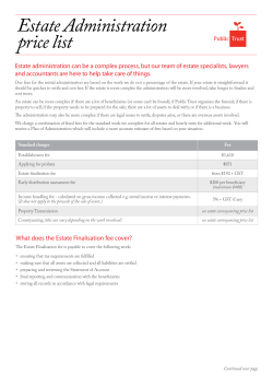 Estate Administration price list