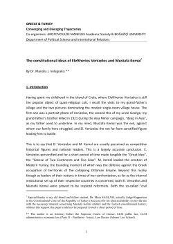The constitutional ideas of Eleftherios Venizelos and Mustafa Kemal