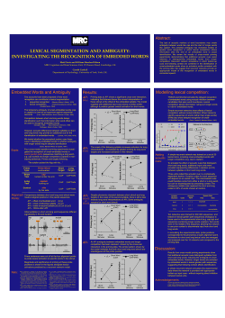 Poster - Cognition and Brain Sciences Unit