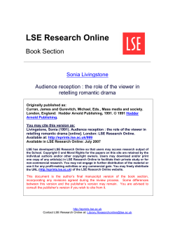 Audience reception : the role of the viewer in retelling romantic drama