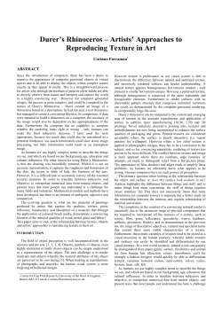 Durer`s Rhinoceros &ndash; Artists` Approaches to Reproducing