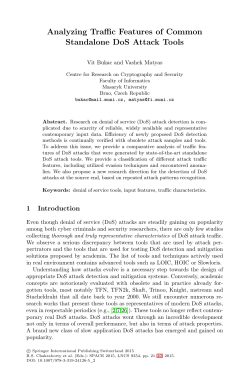 Analyzing Traffic Features of Common Standalone DoS Attack Tools