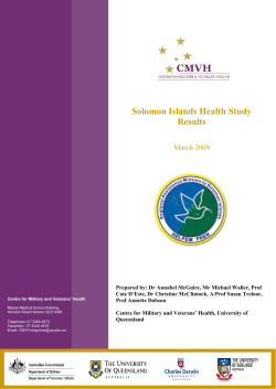 CMVH Defence Deployed Solomon Islands