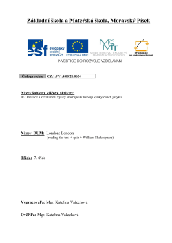 london - Z&aacute;kladn&iacute; &scaron;kola a Mateřsk&aacute; &scaron;kola, Moravsk&yacute; p&iacute;sek