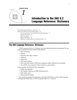 SAS 9.2 Language Reference: Dictionary, Third Edition