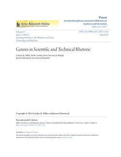 Genres in Scientific and Technical Rhetoric