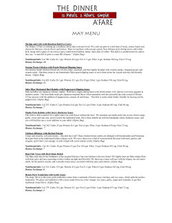May Menu - Dinner A`Fare