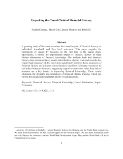 Unpacking the Causal Chain of Financial Literacy