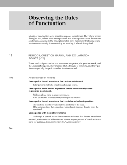 Observing the Rules of Punctuation