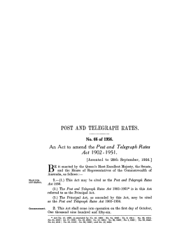 post and telegraph rates. - Federal Register of Legislation