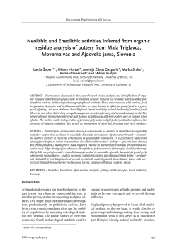 Neolithic and Eneolithic activities inferred from organic residue