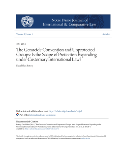The Genocide Convention and Unprotected Groups: Is the Scope of