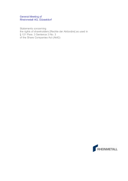 Statements concerning the rights of shareholders as used in &sect; 121 (3)