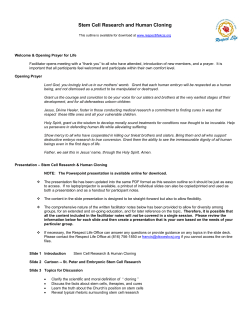 Stem Cell Research and Human Cloning