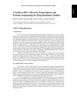 A Guide to HIV-1 Reverse Transcriptase and Protease Sequencing