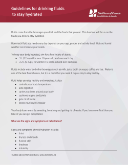 Guidelines for drinking fluids to stay hydrated