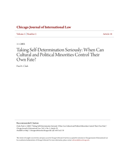 When Can Cultural and Political Minorities Control Their Own Fate?