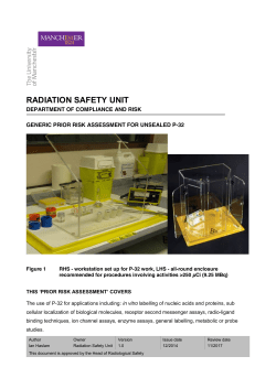 radiation safety unit - The University of Manchester