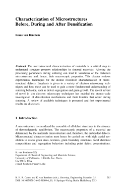 Characterization of Microstructures Before, During and After