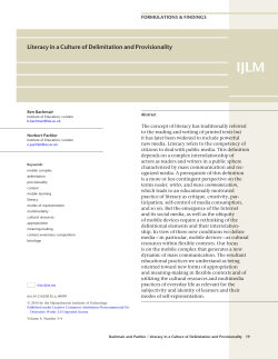 Literacy in a Culture of Delimitation and Provisionality