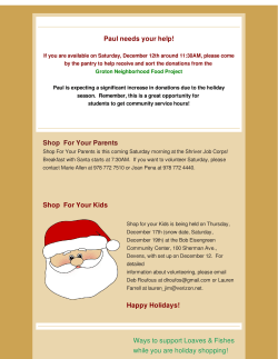 Paul needs your help! Shop For Your Parents Shop For Your Kids