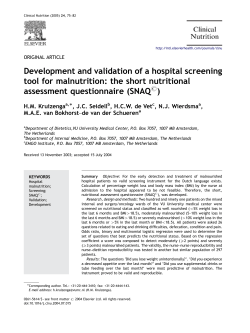 Development and validation of a hospital screening tool for