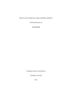 THE GUANT&Aacute;NAMO BAY ORAL HISTORY PROJECT The