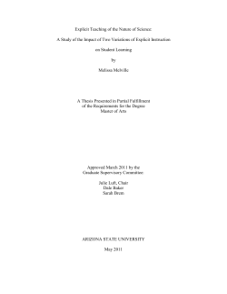 Explicit Teaching of the Nature of Science