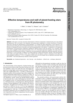 Effective temperatures and radii of planet