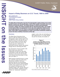 Impact of Baby Boomers on US Travel, 1969 to 2009