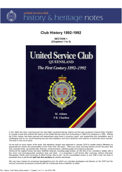 Club History 1892-1992