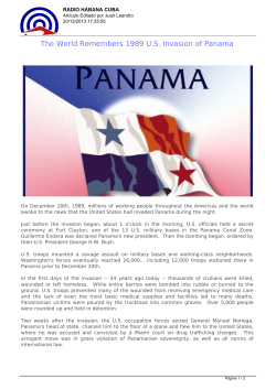 The World Remembers 1989 U.S. Invasion of Panama